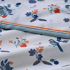 Sábana American Family 144 Hilos Citrus Mostaza 2 Plazas Blanco