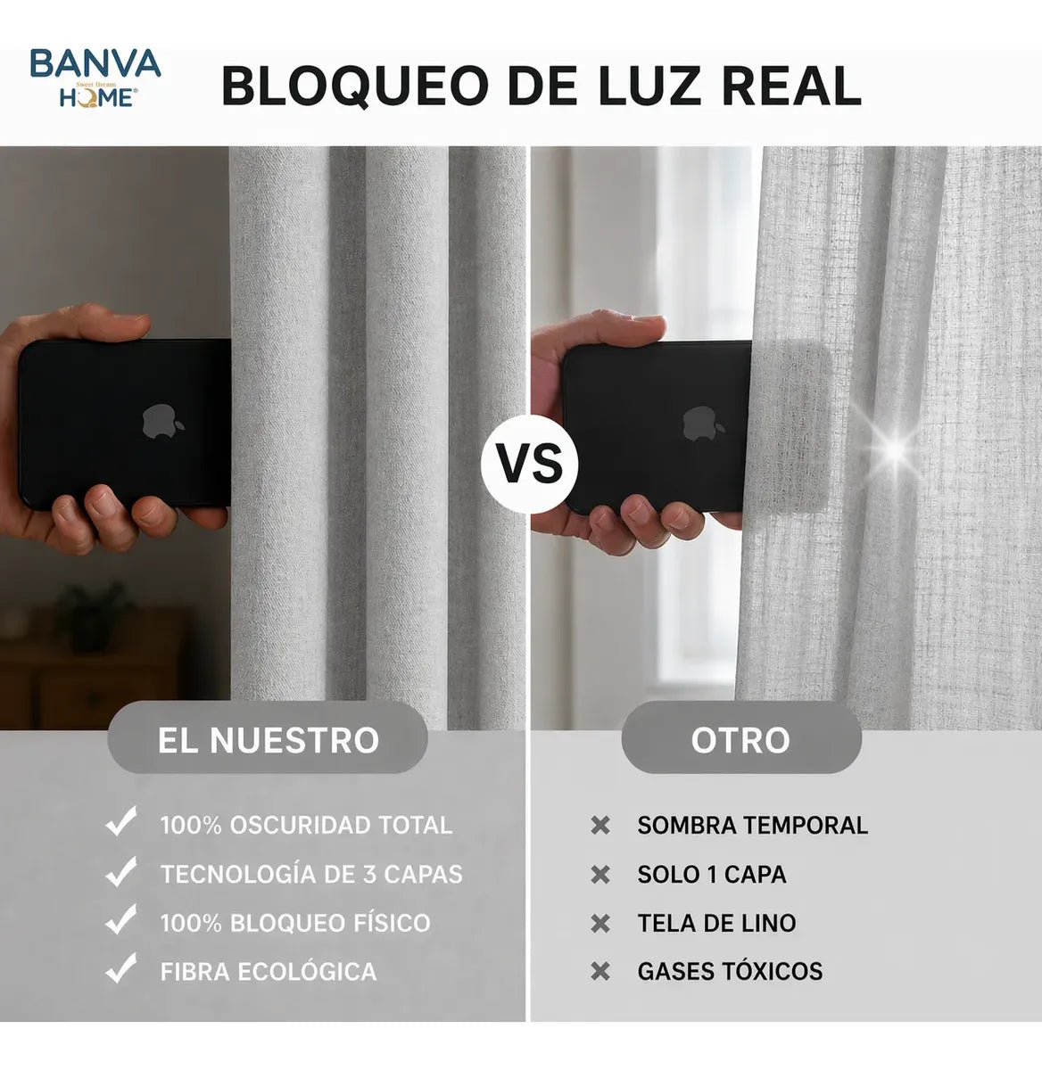 Set Cortinas Black Out Liso Gris 140x220