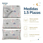 Sábana Illusions 144 Hilos Infantil Cisne 1.5 Plazas