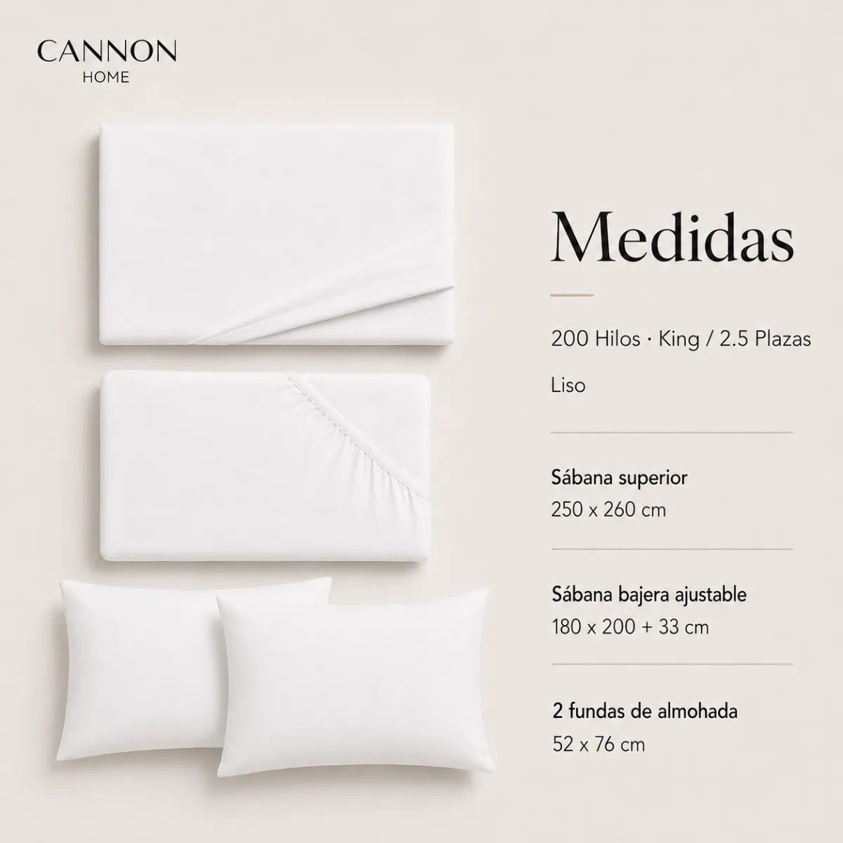 Sábana Elements & Co 200 Hilos Blanco King