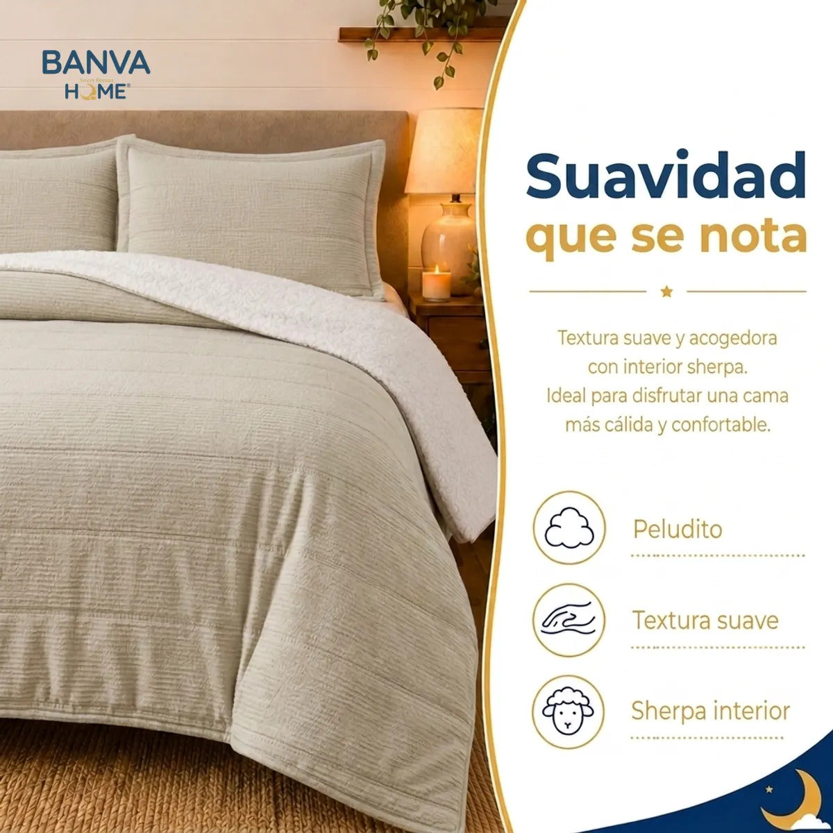 Quilt Sherpa 1.5 Plazas Beige