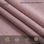 Set Cortinas Velo Lino Liso Café