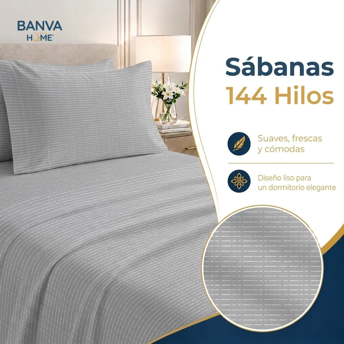 Juego Sábana Illusions 144 Hilos Liso 1.5 Plazas Acar