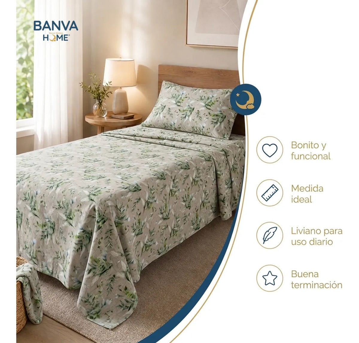 Quilt Breda 1.5 Plazas Verde
