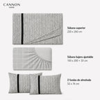 Juego Sábana Cannon 200 Hilos 2 Plazas Gris