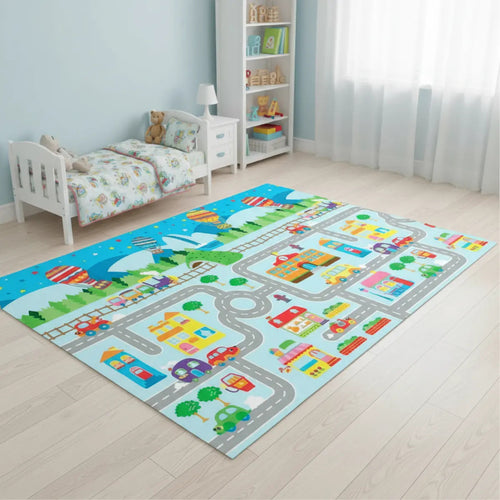 Alfombra Infantil Estampado Ciudad