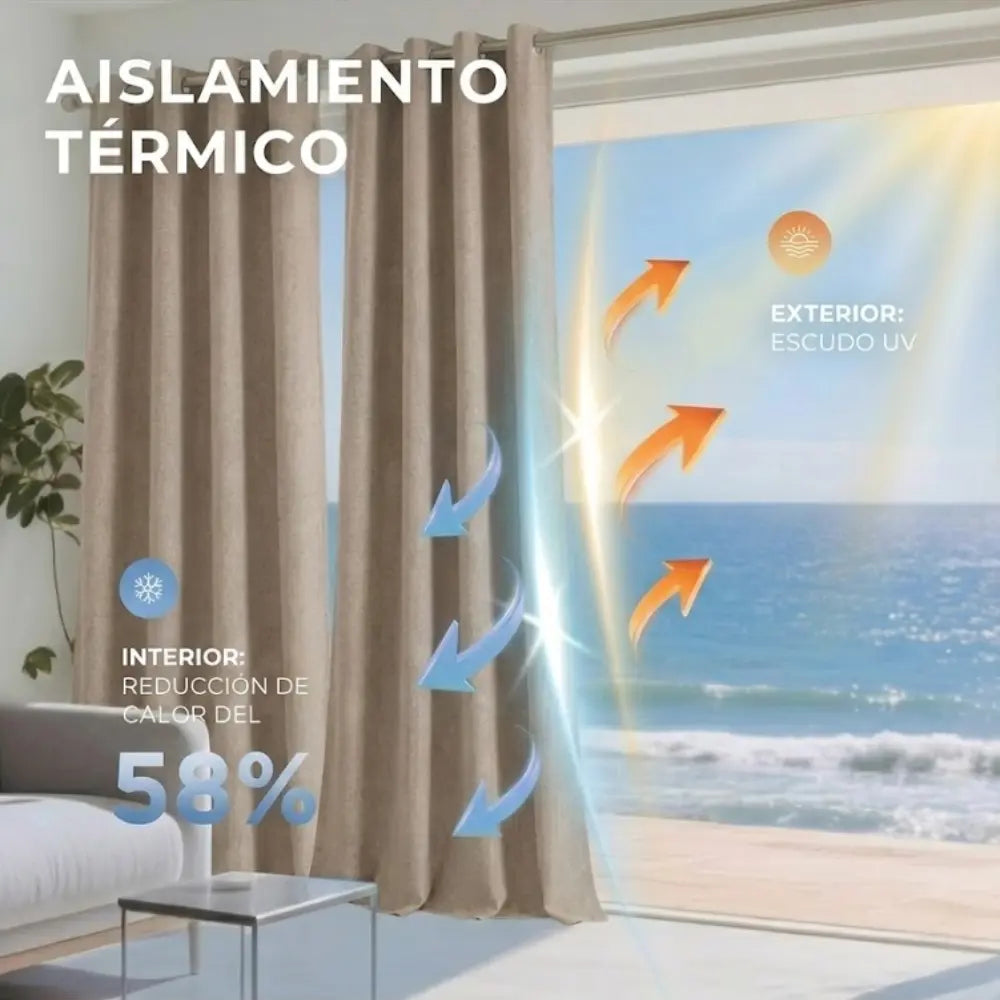 Set Cortinas Black Out Liso Moka 140x220