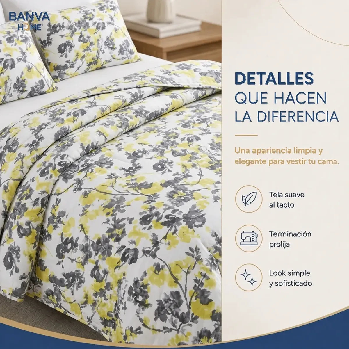 Quilt Bruselas 1.5 Plazas Amarillo