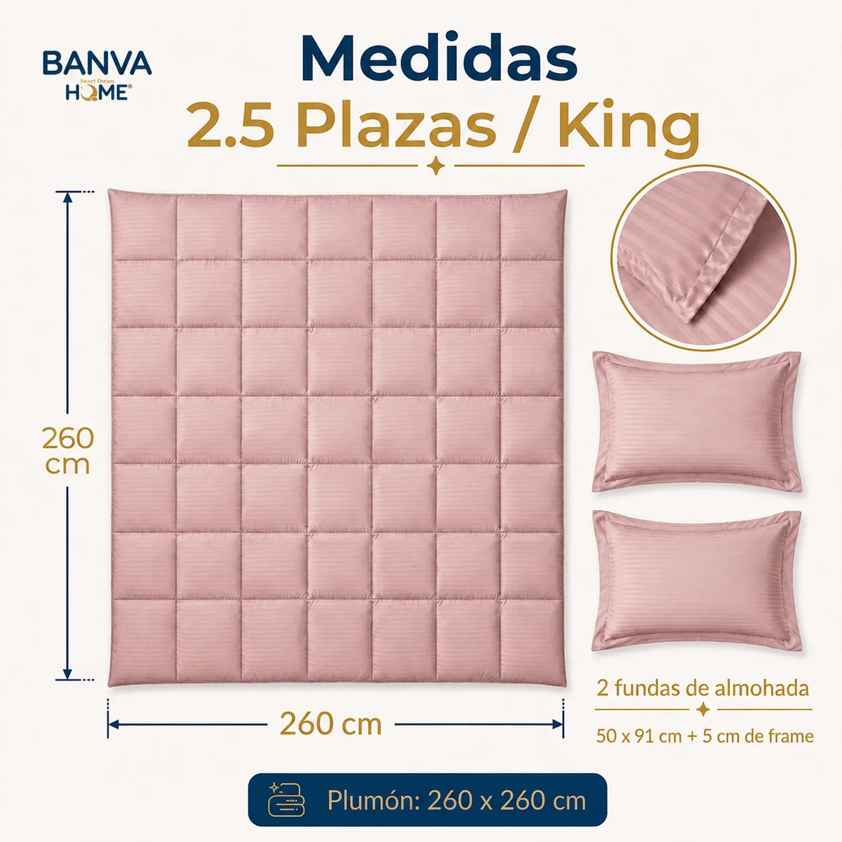 Plumón Valencia Embossed Rosa King