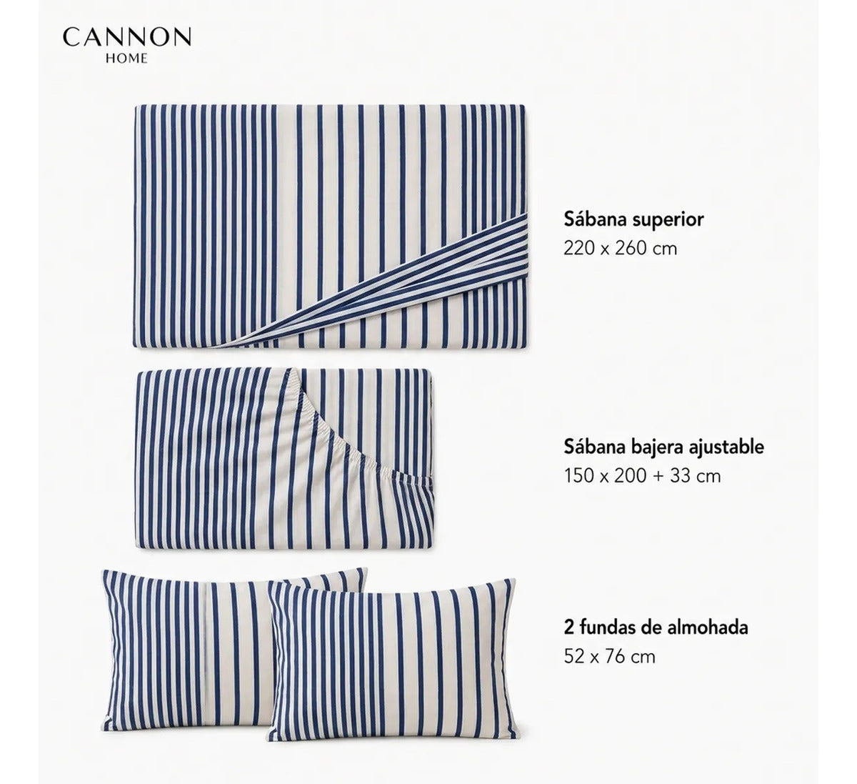 Juego 2 Sábana Cannon 200 Hilos 2 Plazas Tiden