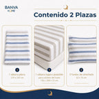 Juego Sábana Valencia 144 Hilos 2 Plazas Naim