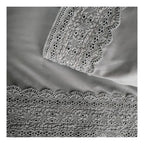 Juego Sábana Illusions 180 Hilos Broderie Liso King Gris