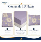 Juego Sábana Illusions 144 Hilos Liso 1.5 Plazas Kler