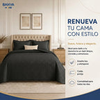 Quilt Atenas 2 Plazas Negro
