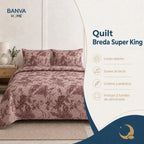 Quilt Breda Súper King Rosa
