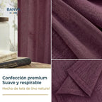 Set Cortinas Velo Lino Liso Café