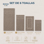 Juego 6 Toalla Valencia Beige