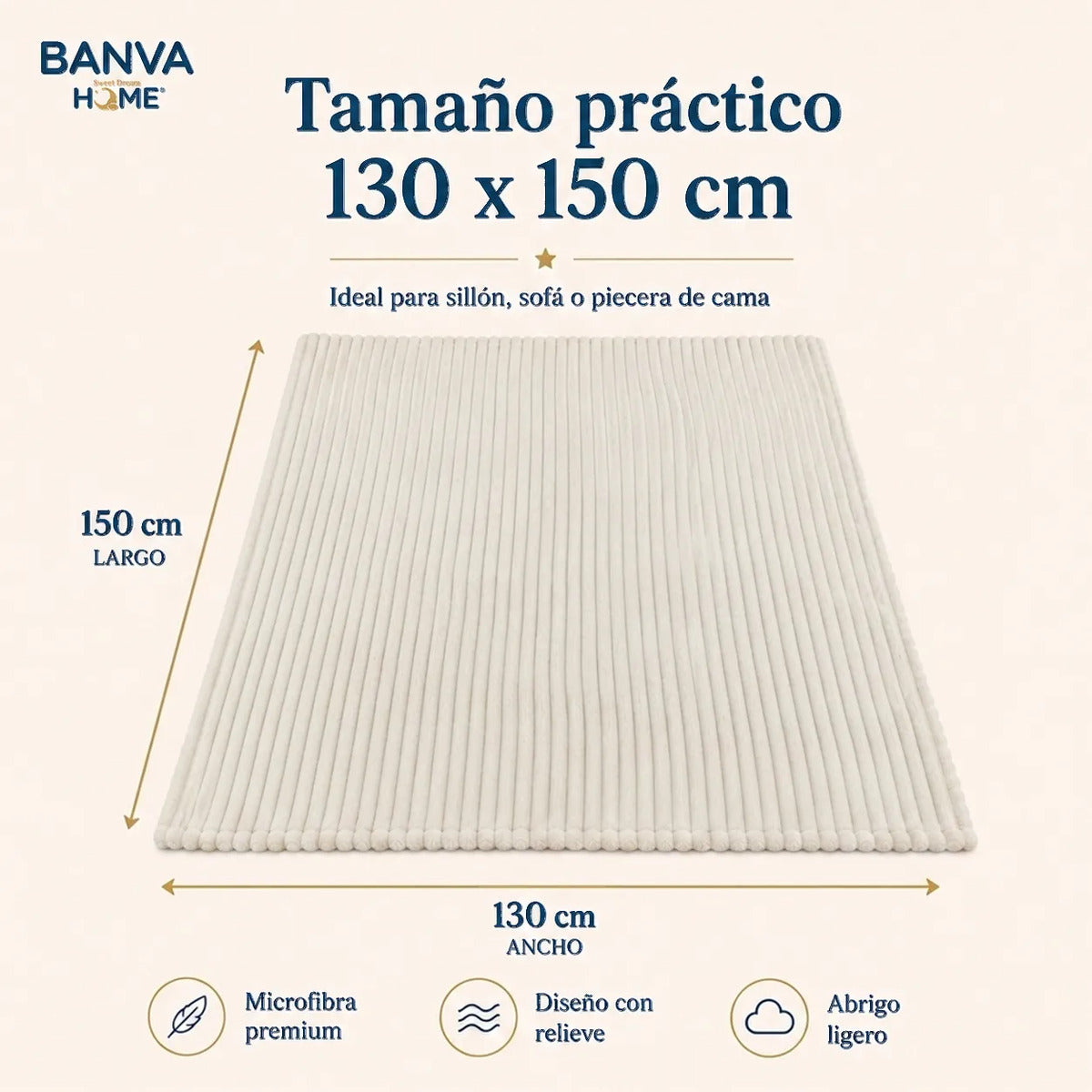 Manta Illusions Flannel Relieve Arena 150x130 500gr