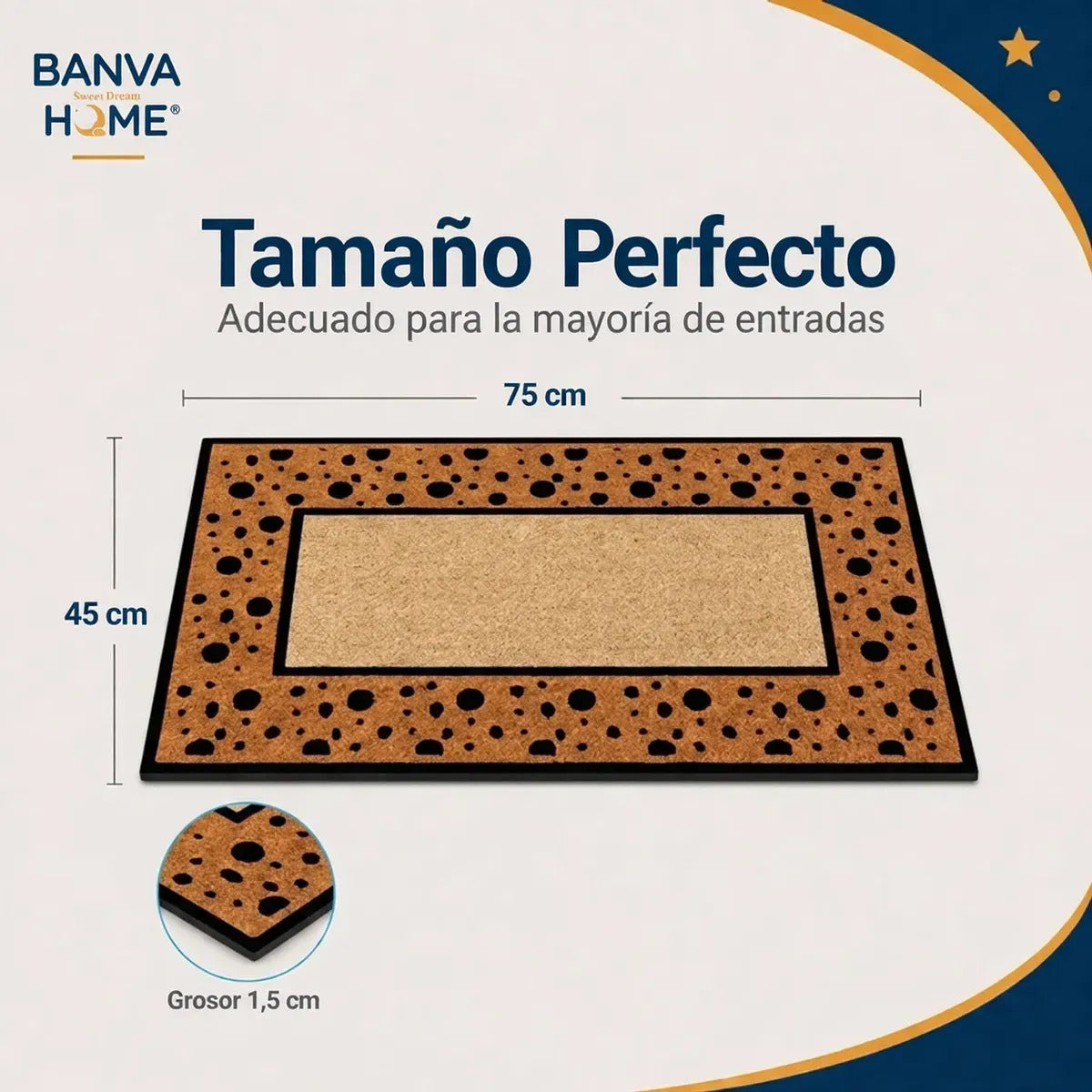 Limpiapies Coco Stone 75x45