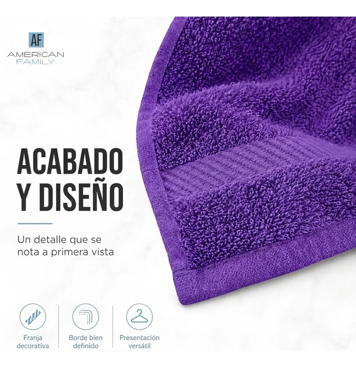 Juego Toalla American Family Violeta 350gr