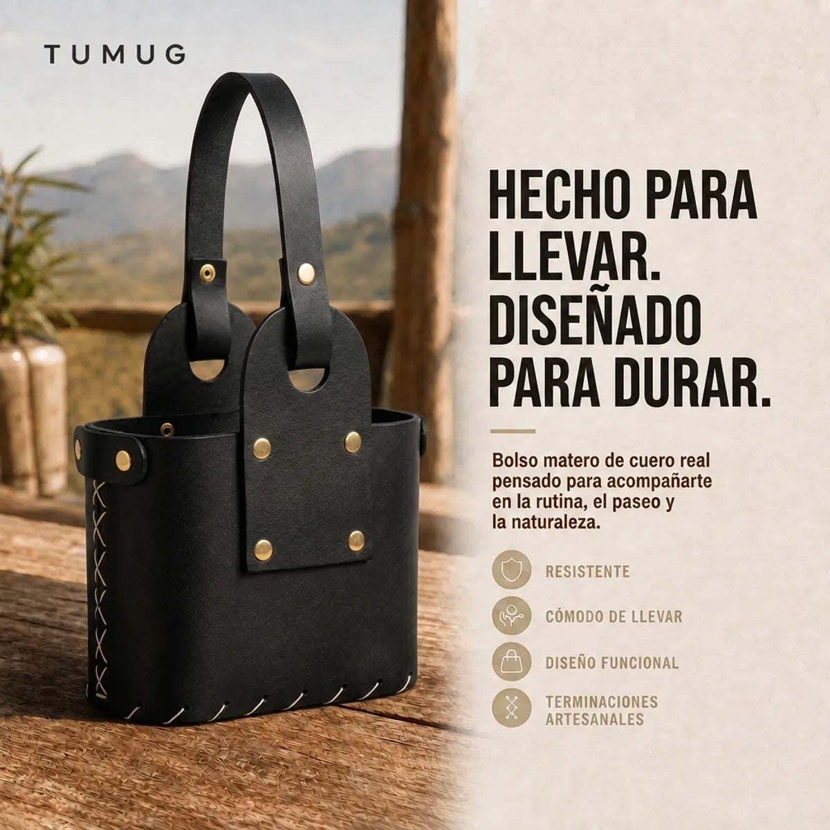Bolso Matero Negro 2 Compartimientos Grande