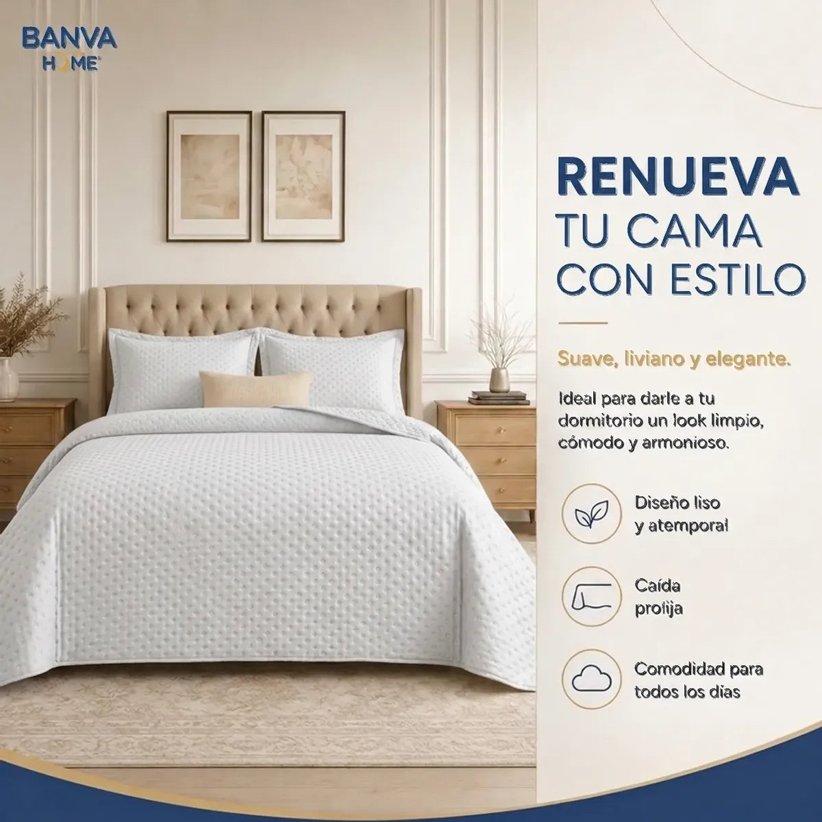 Quilt Atenas 2 Plazas Blanco