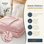 Frazada Illusions Flannel Liso 2 Plazas Rosa