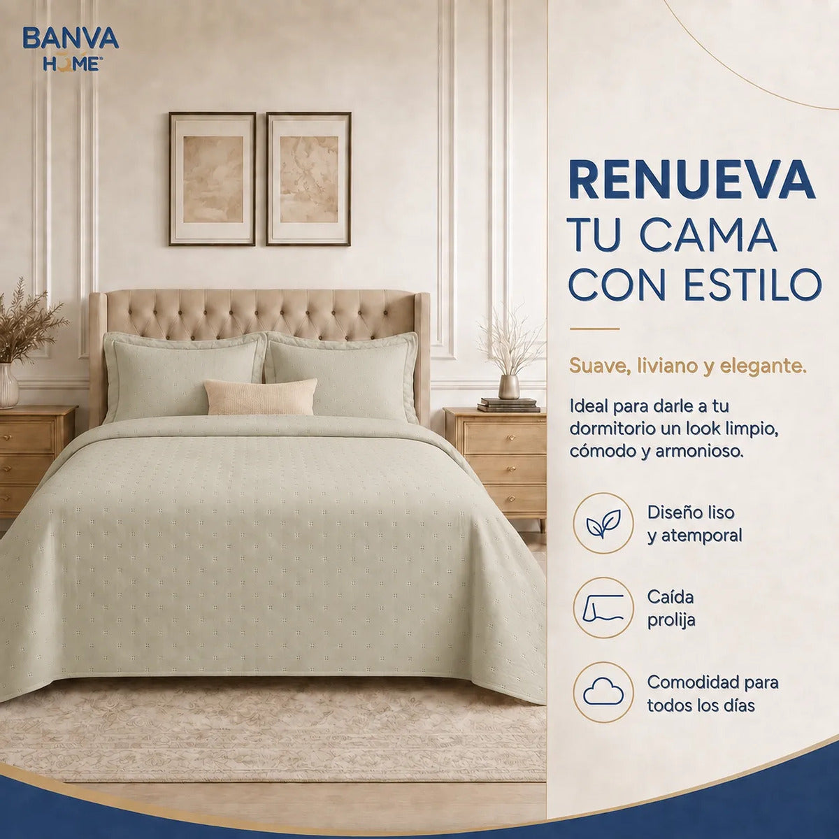 Quilt Roma 1.5 Plazas Oliva