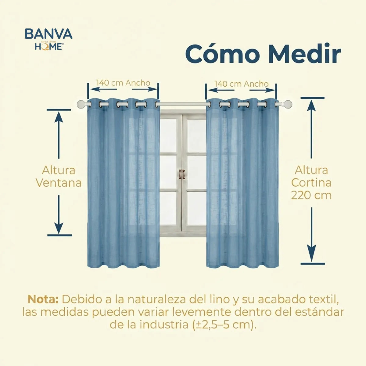 Set Cortinas Velo Lino Liso Café