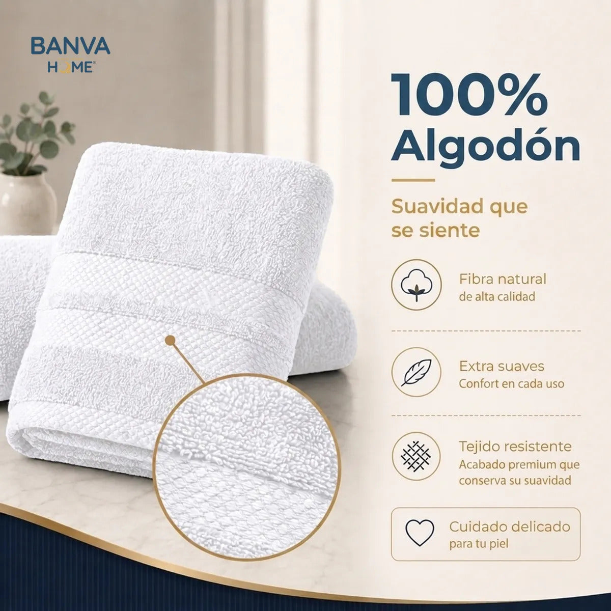 Juego 4 Toalla Illusions Blanco 400gr