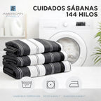 Juego Sábana American Family 144 Hilos Arix 2 Plazas