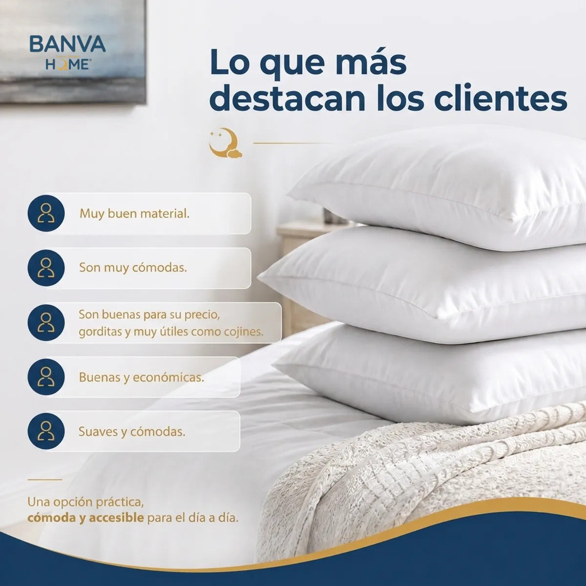 Pack 4 Almohada Blanco 50x70
