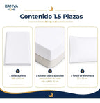 Juego Sábana Illusions 144 Hilos Liso 1.5 Plazas Blanco