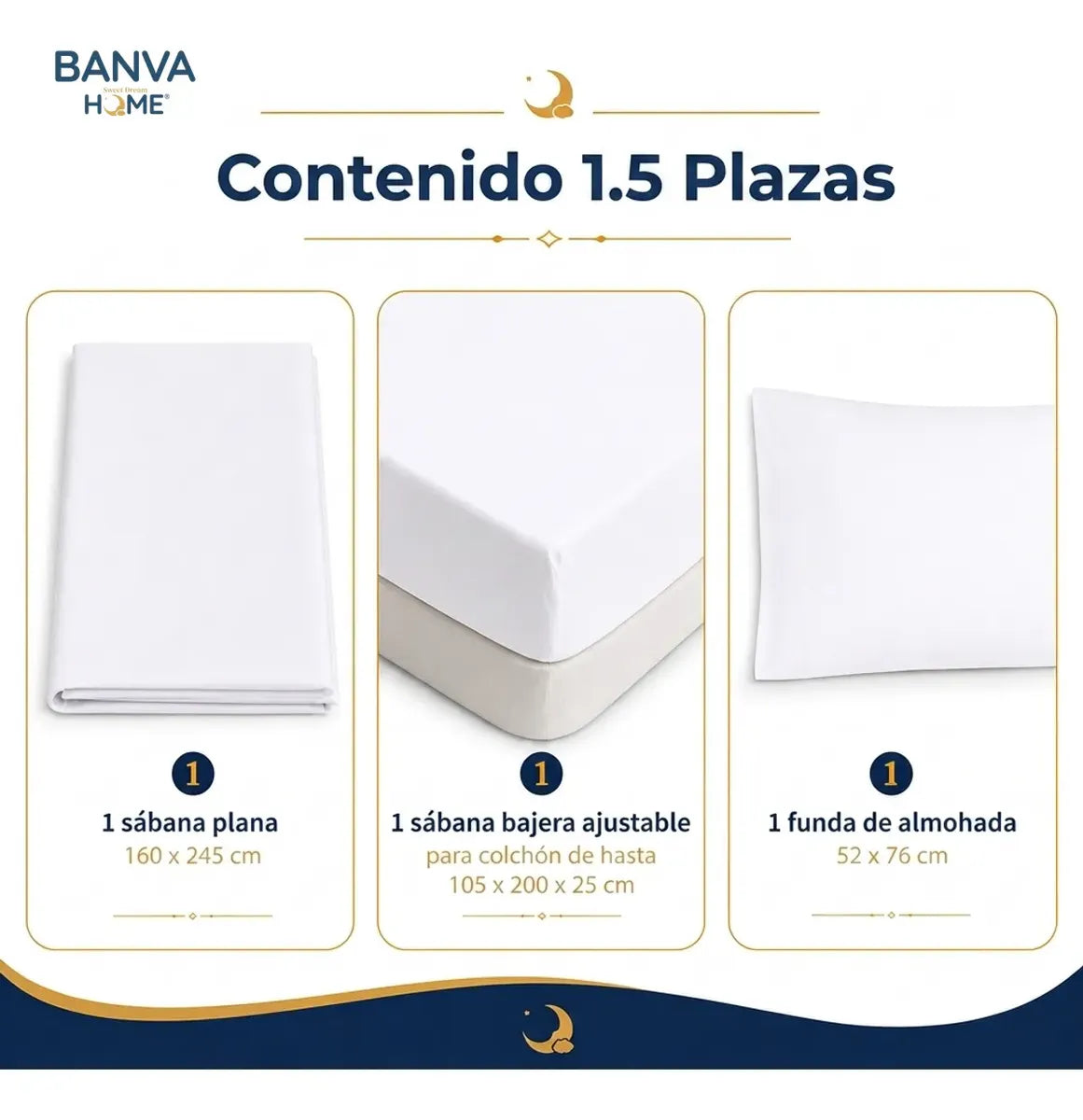 Juego Sábana Illusions 144 Hilos Liso 1.5 Plazas Blanco