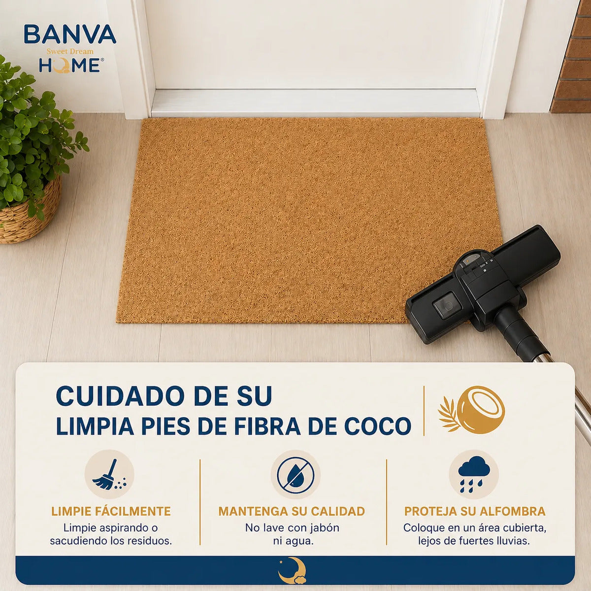 Limpiapies Coco Natural 60x40