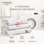 Juego Sábana Cannon 200 Hilos Amaranta 2 Plazas