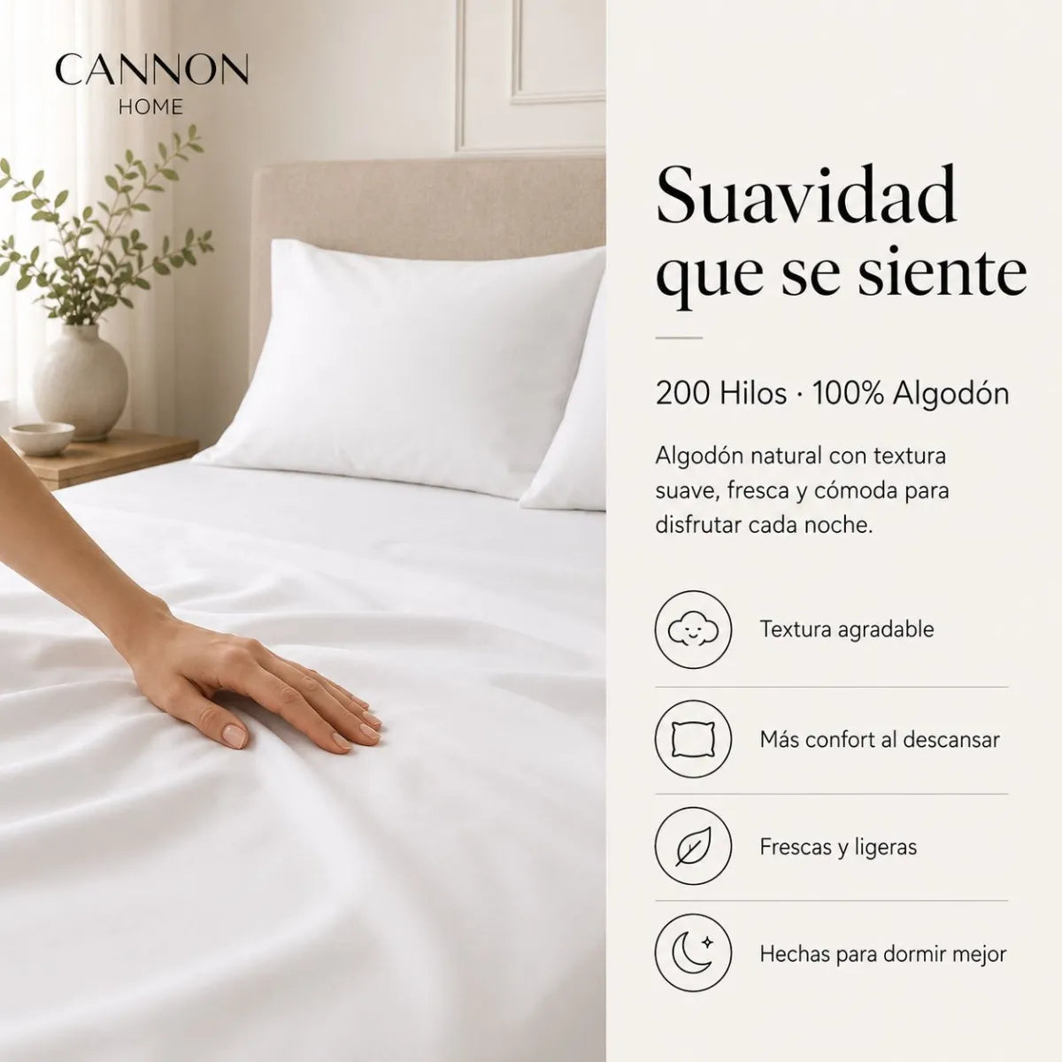 Sábana Elements & Co 200 Hilos Blanco 2 Plazas
