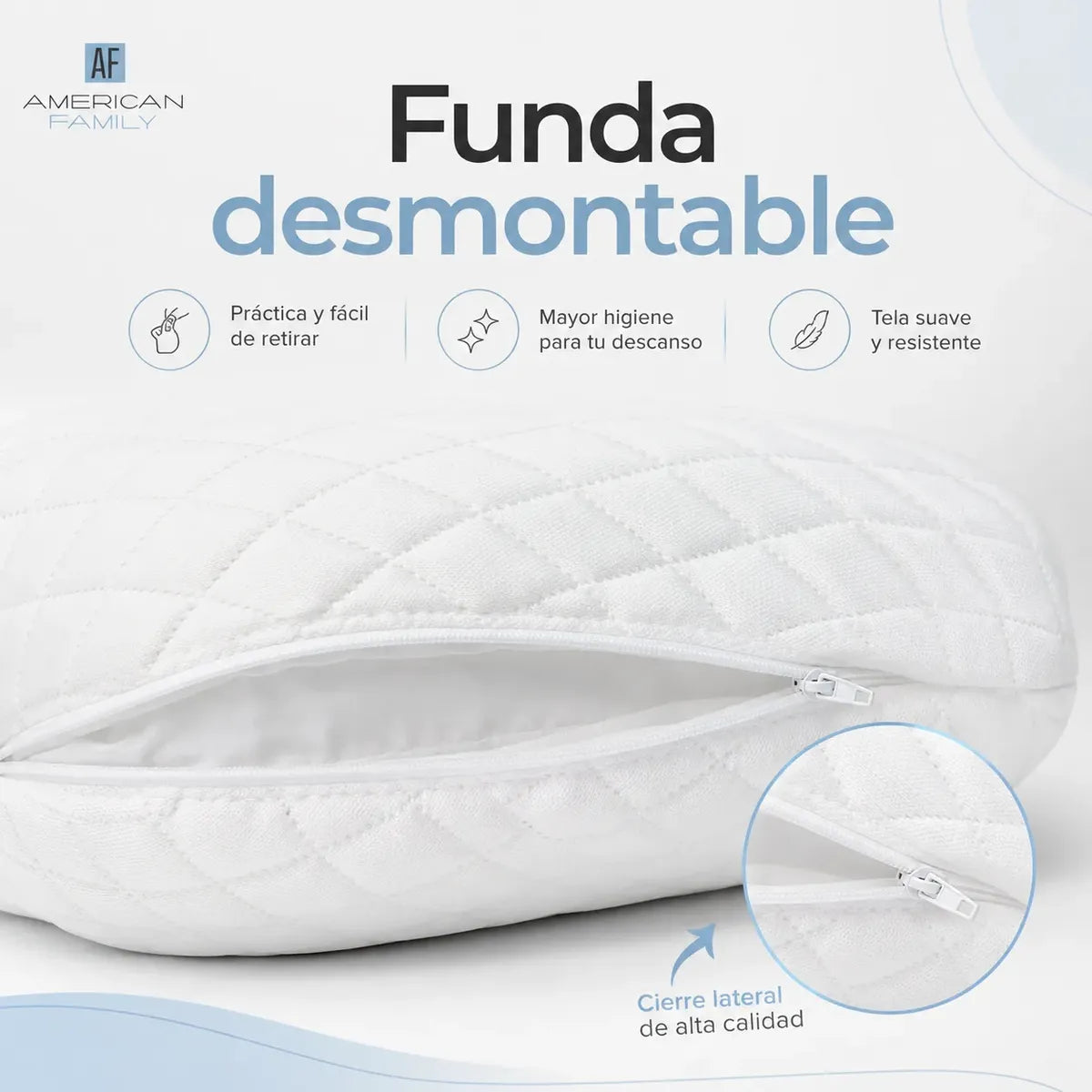 Almohada American Family Blanco 40x60