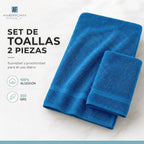 Juego Toalla American Family Azul 350gr