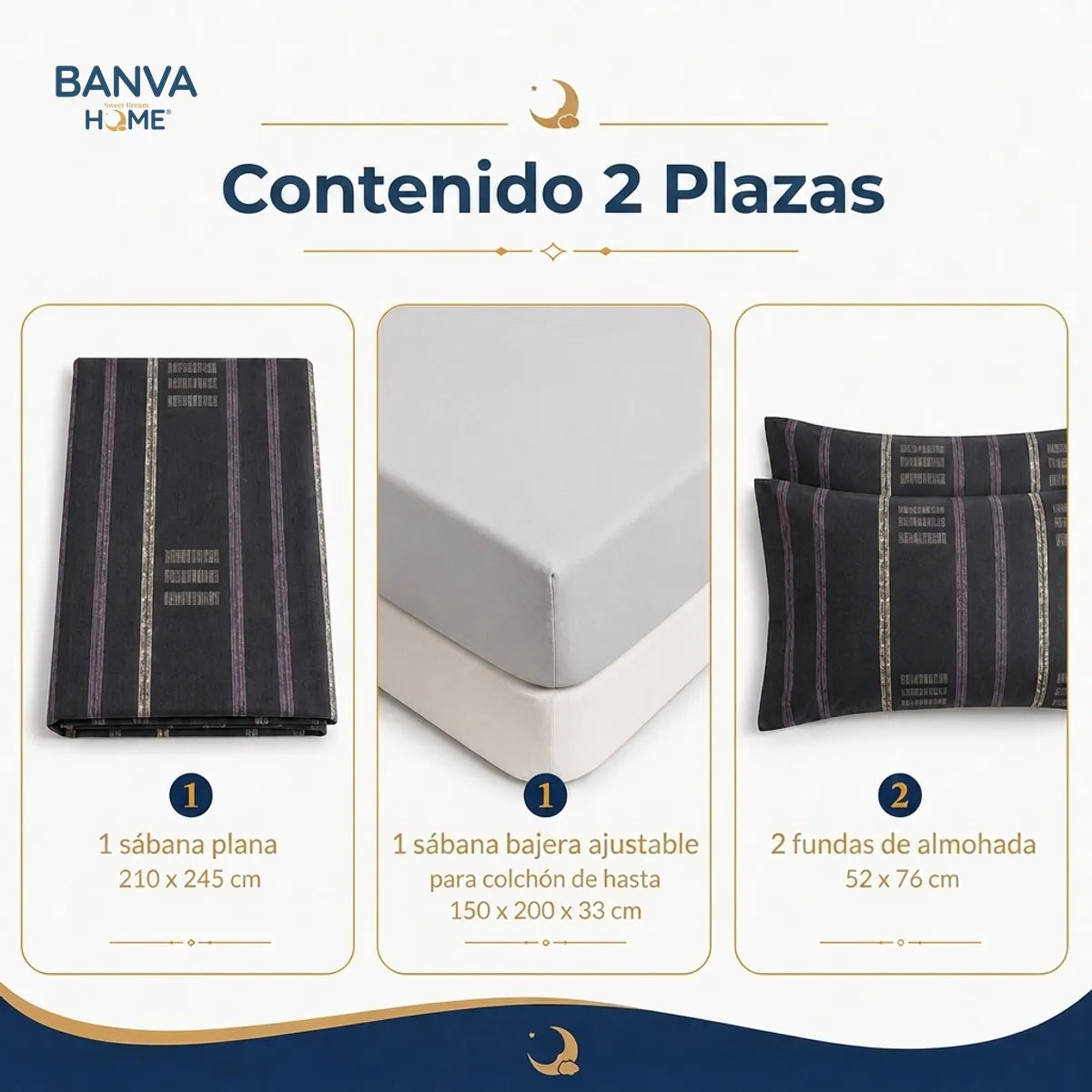 Juego Sábana Valencia 144 Hilos 2 Plazas Notré