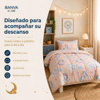 Plumón Infantil Unicornio Rosa Claro