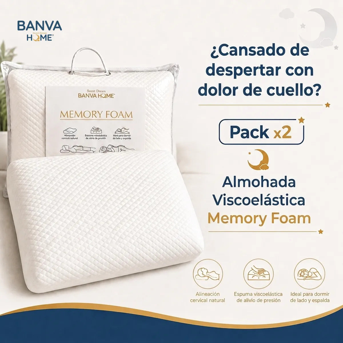 Pack 2 Almohada Illusions Blanco