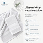 Juego 4 Toalla American Family Blanco 400gr