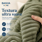 Manta Illusions Flannel Relieve Verde Olivo 150x130 500gr
