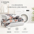 Juego Sábana Cannon 200 Hilos Abbys 2 Plazas Estampado