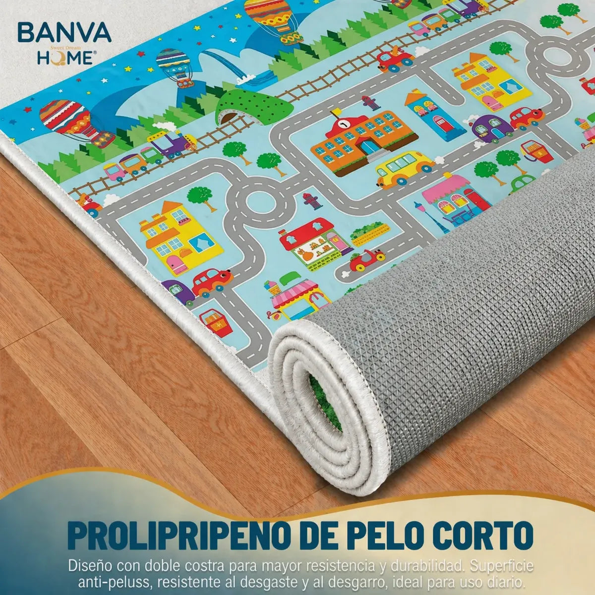 Alfombra Infantil Estampado Ciudad