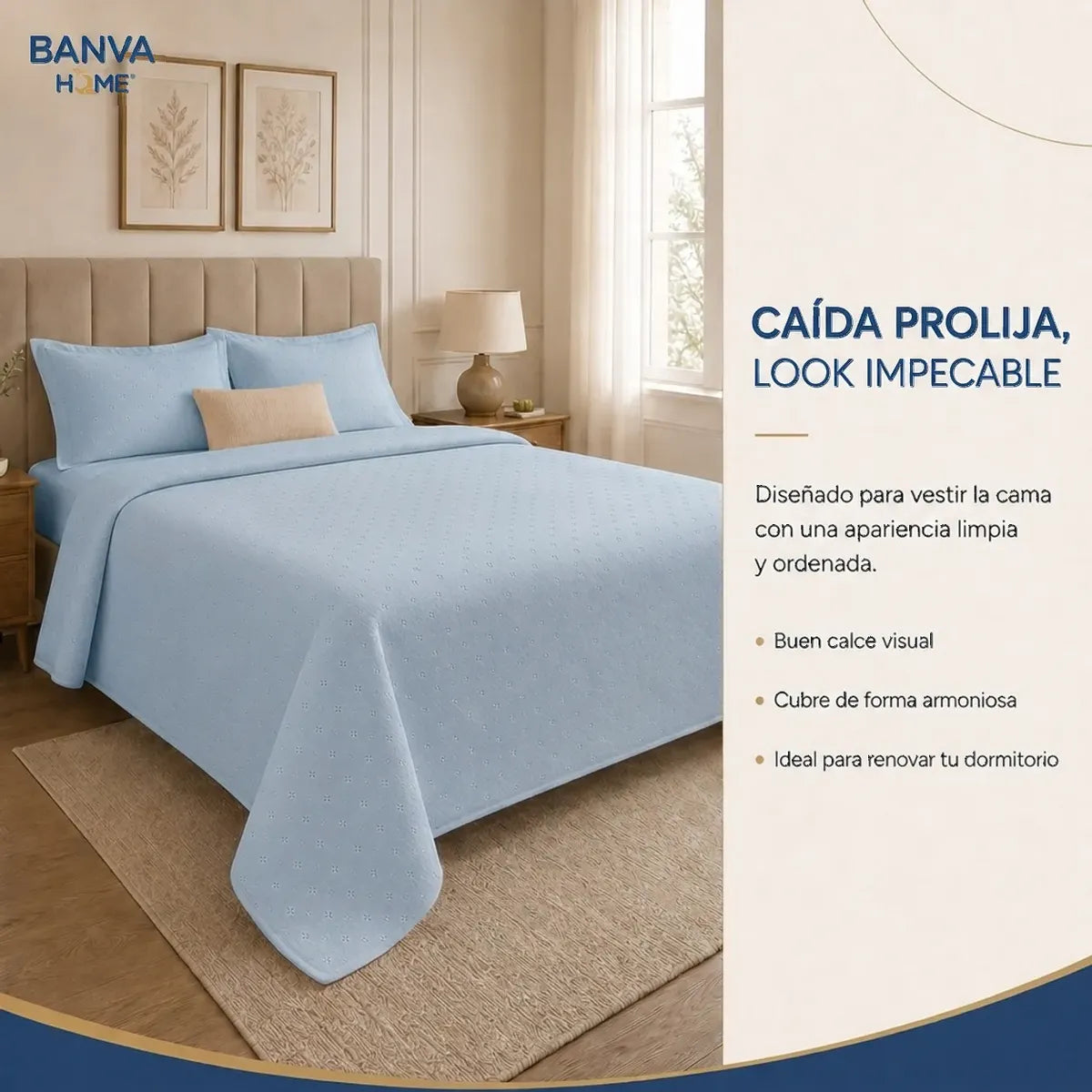 Quilt Roma 2 Plazas Celeste