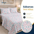 Juego Sábana Illusions 144 Hilos Liso 2 Plazas Elif