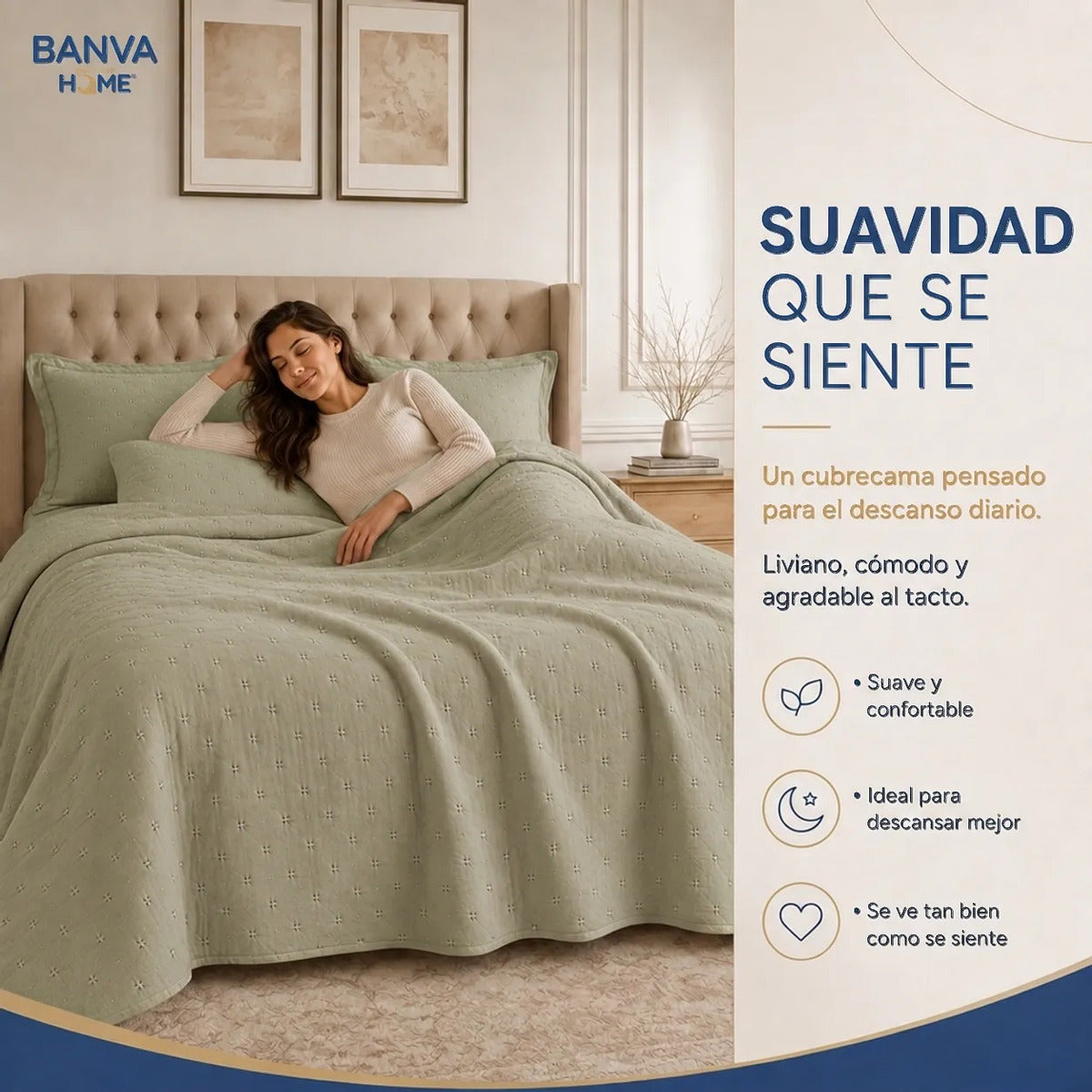 Quilt Roma 2 Plazas Oliva