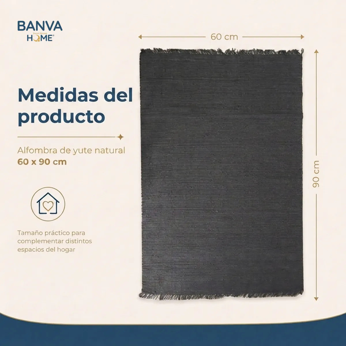 Jute Fibra Natural Bombay Negro 60x90
